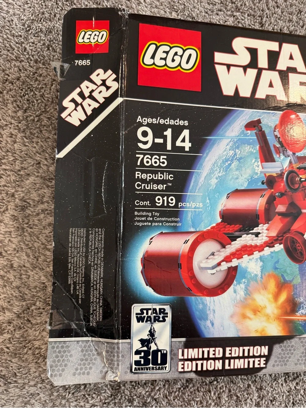 Lego Star Wars 7665 Republic Cruiser BOX ONLY